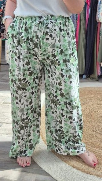 Pantalon fluide fleuri
