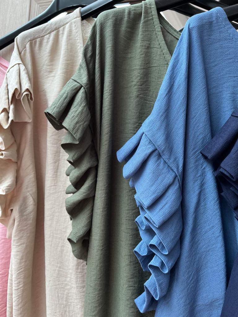 T shirt manches volantées