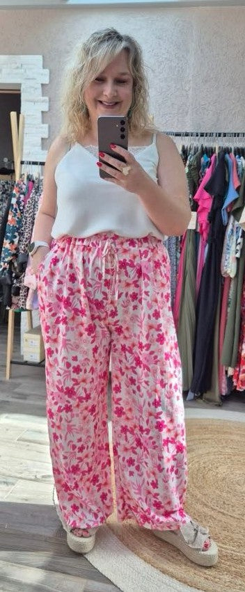 Pantalon fluide fleuri