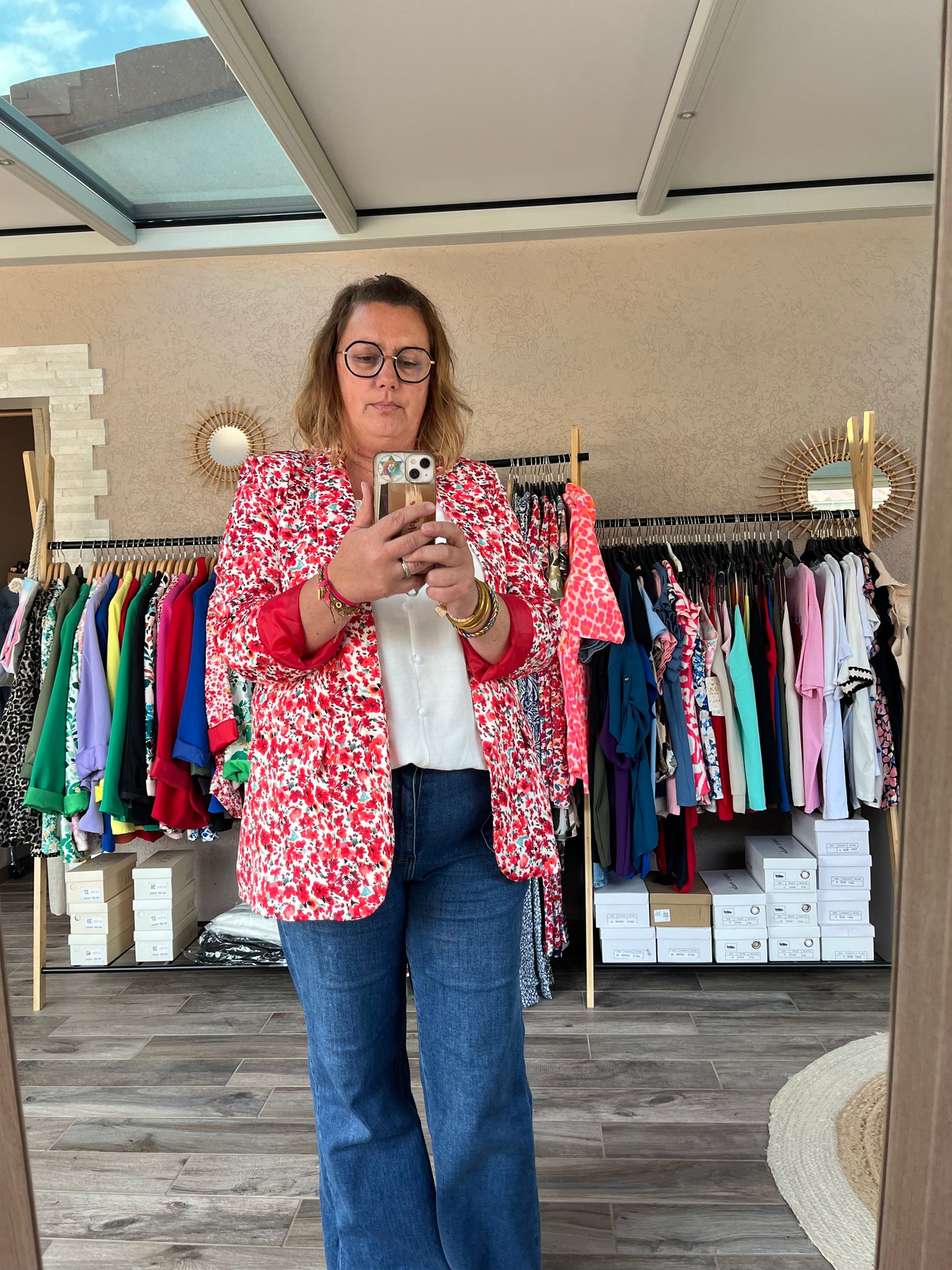 Veste blazer fleurie taille 2