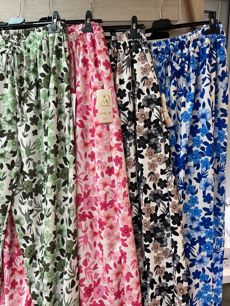 Pantalon fluide fleuri