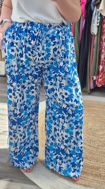 Pantalon fluide fleuri