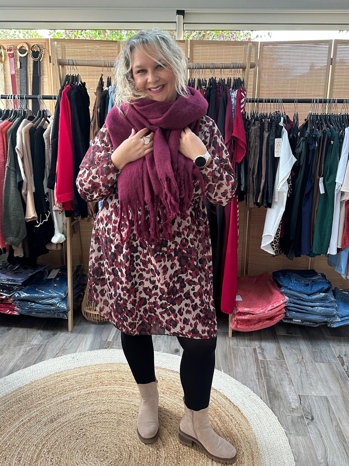 Robe motif bordeaux