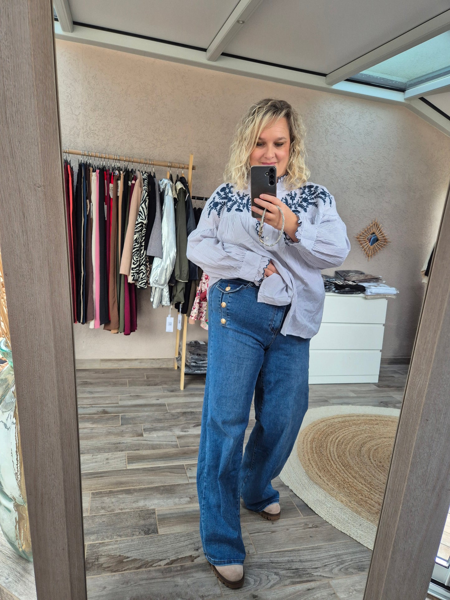 Jean wide legs avec boutons
