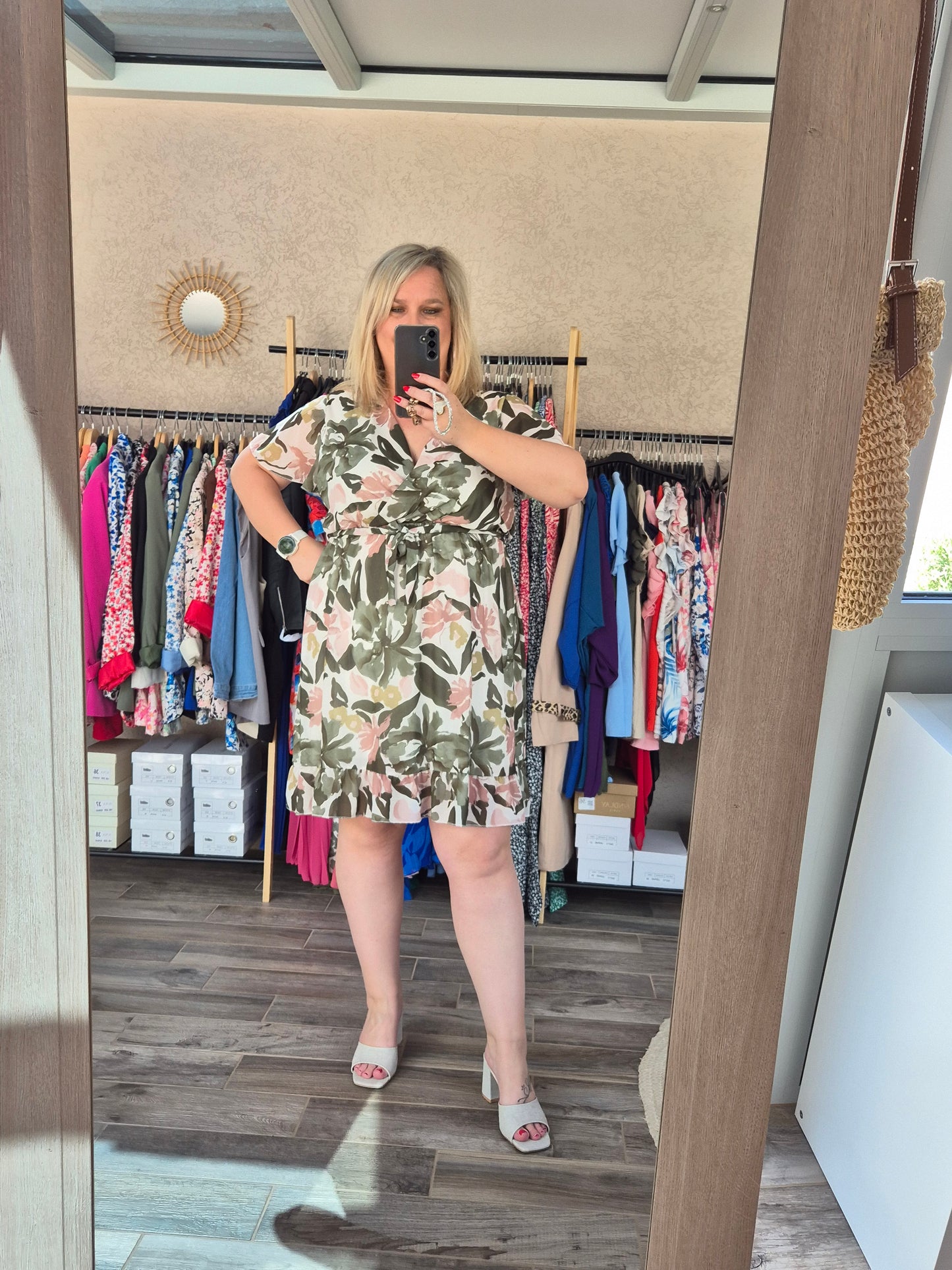 Robe courte fleurs
