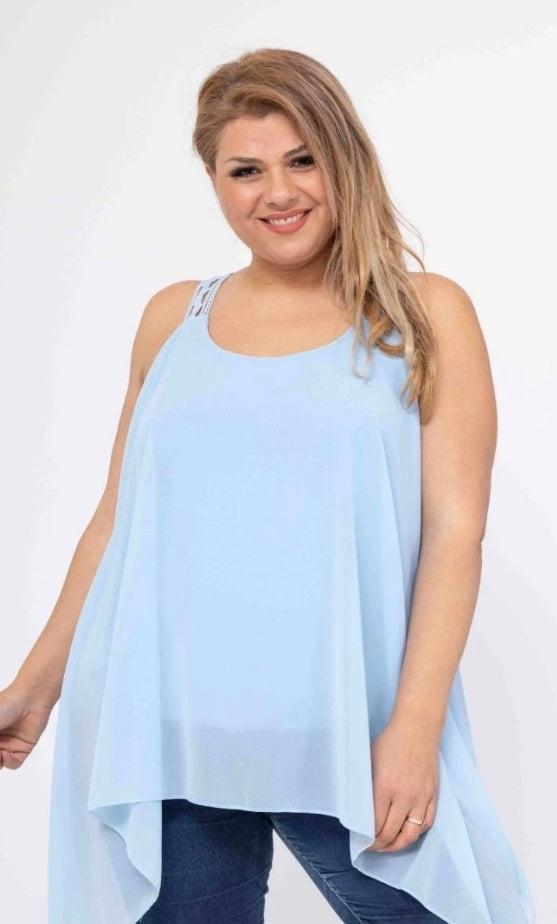 Débardeur long asymétrique