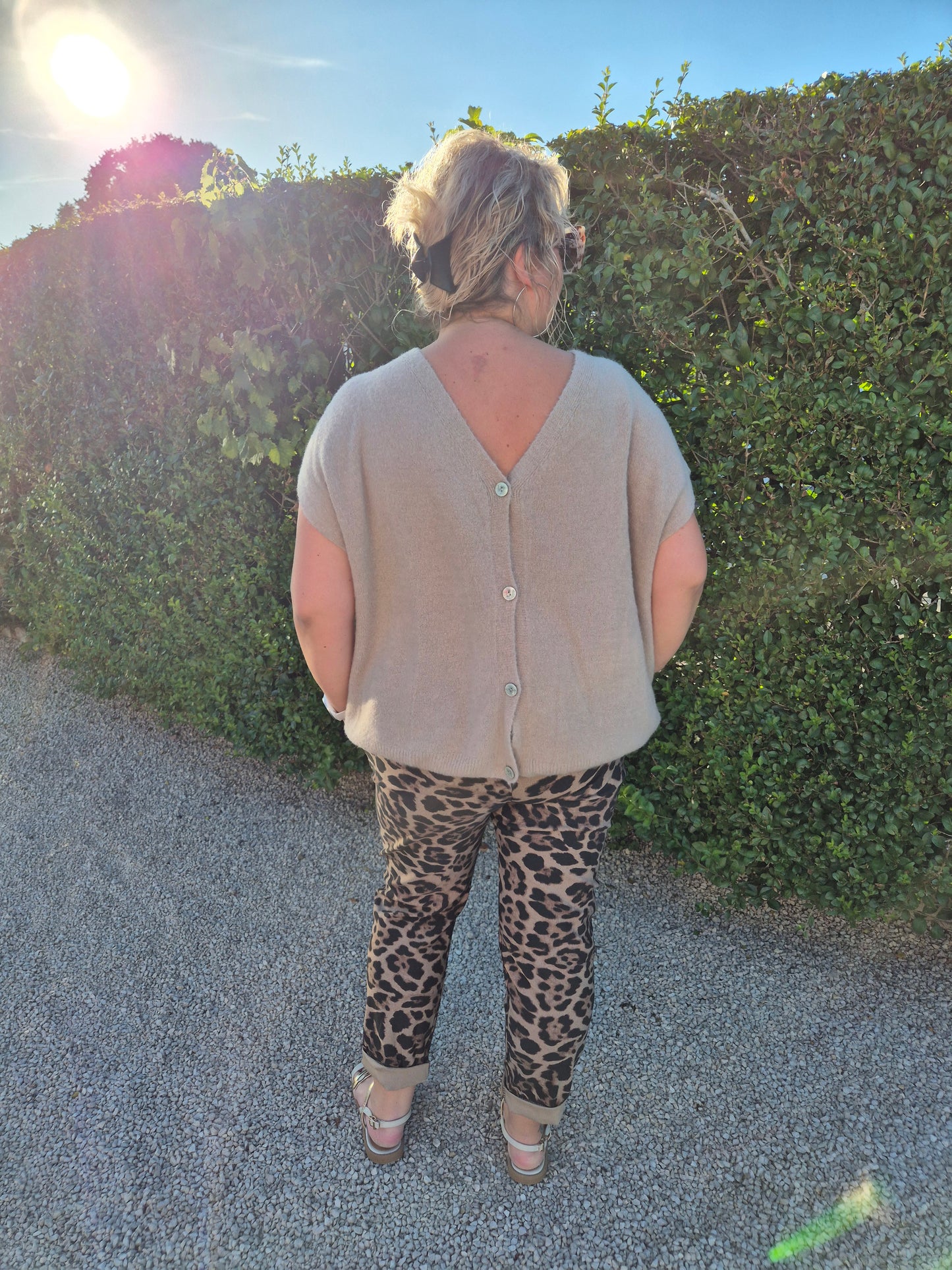 Pantalon stretch leopard