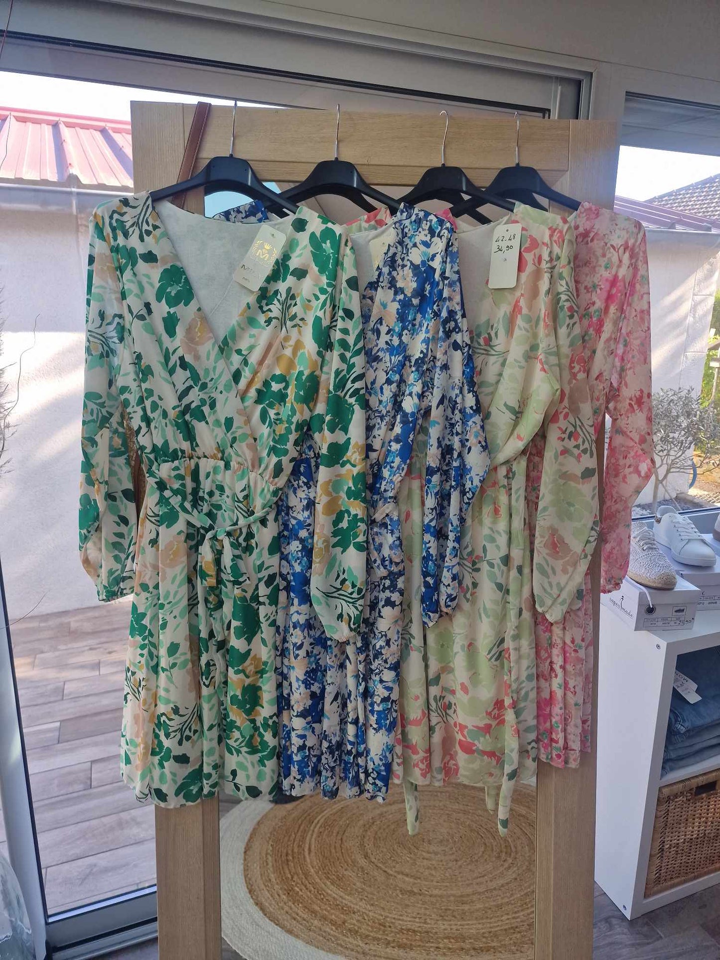 Robe fleurie manches fluides
