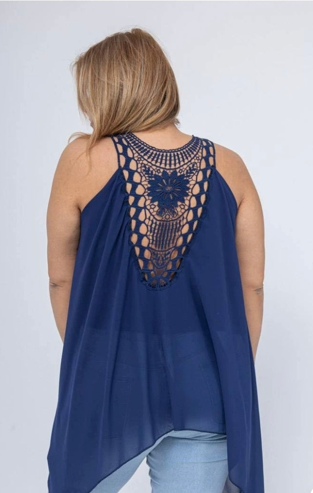 Débardeur long asymétrique