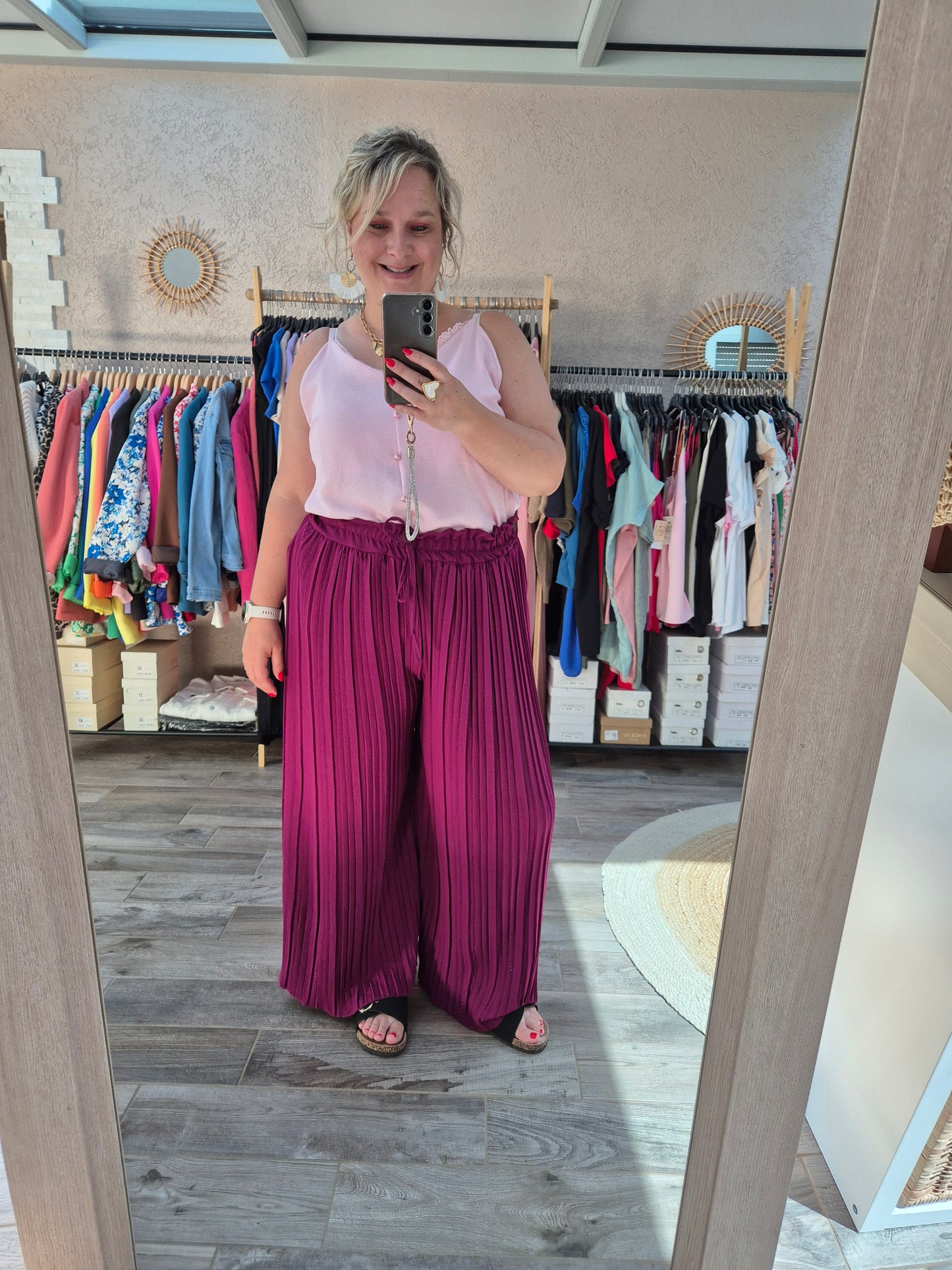 Pantalon fluide plissé