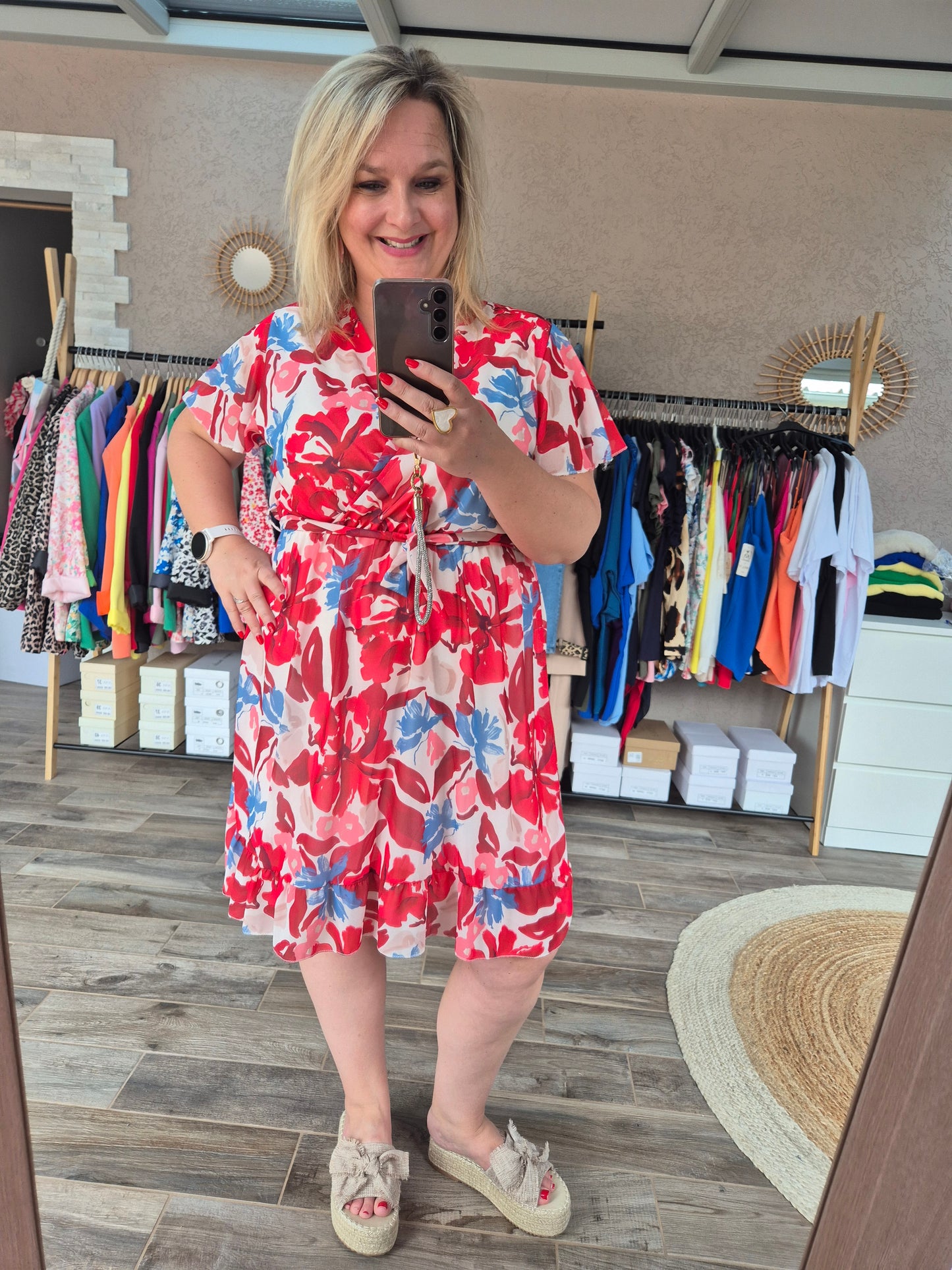 Robe courte fleurs