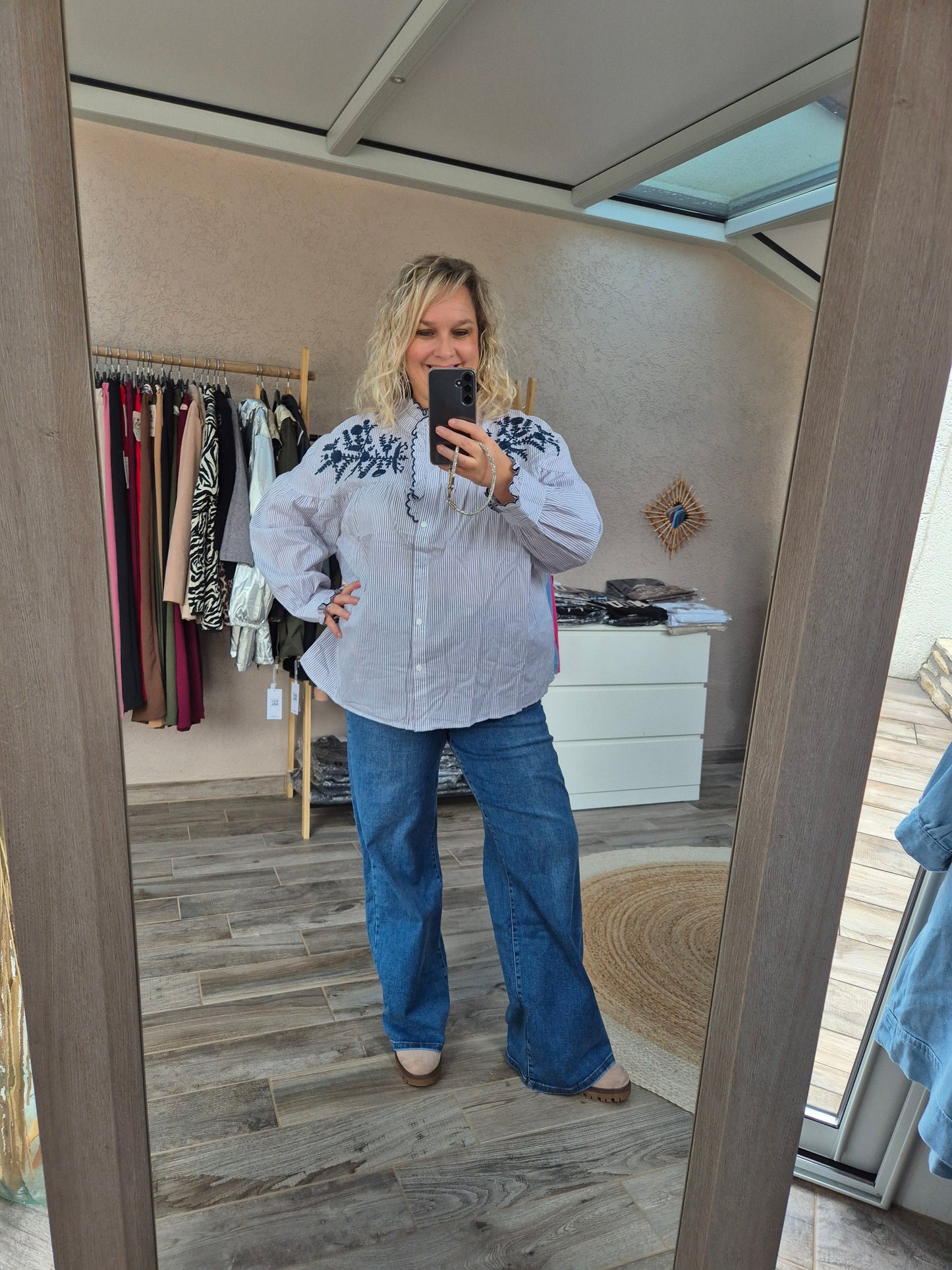 Jean wide legs avec boutons