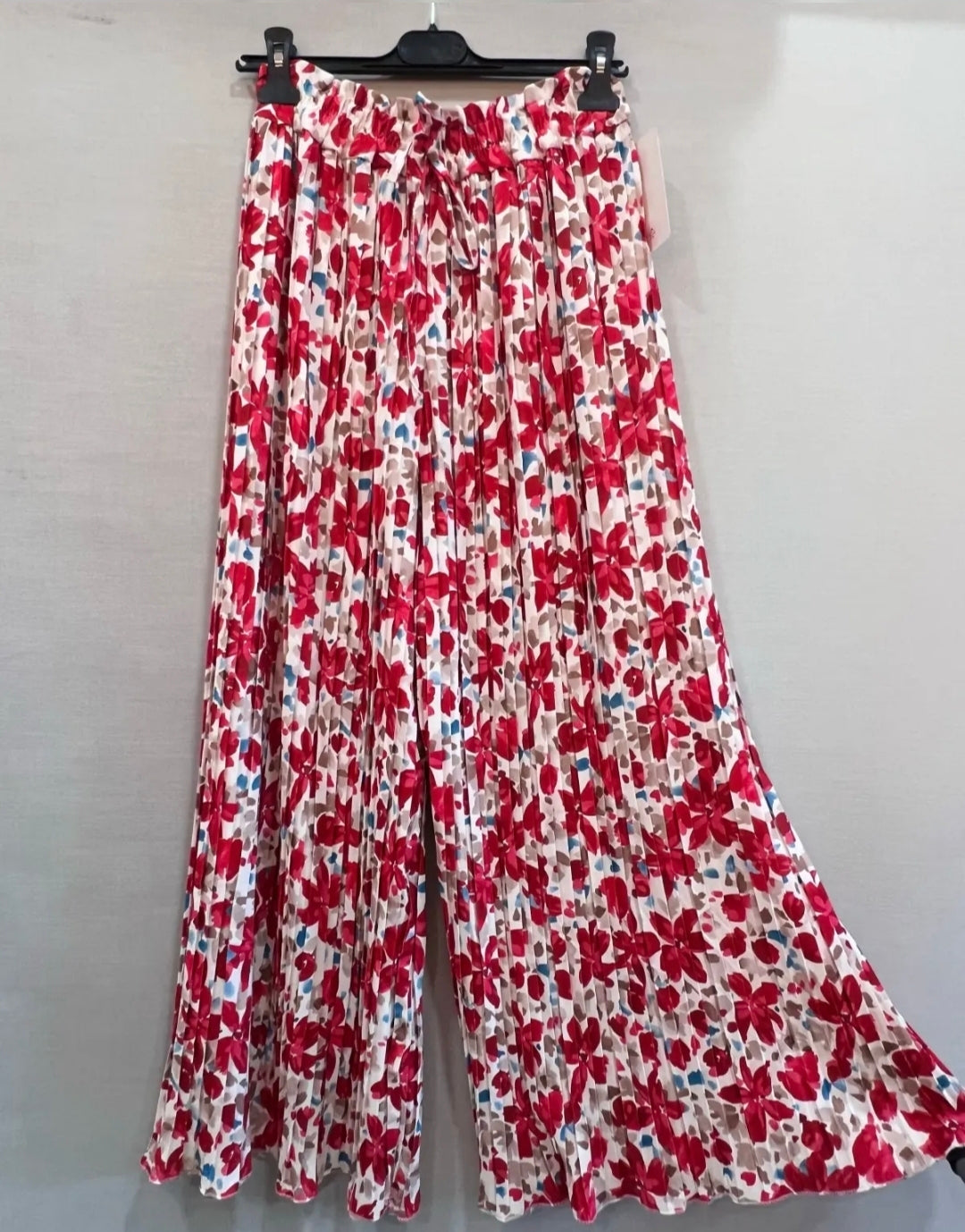 Pantalon plissé motif floral