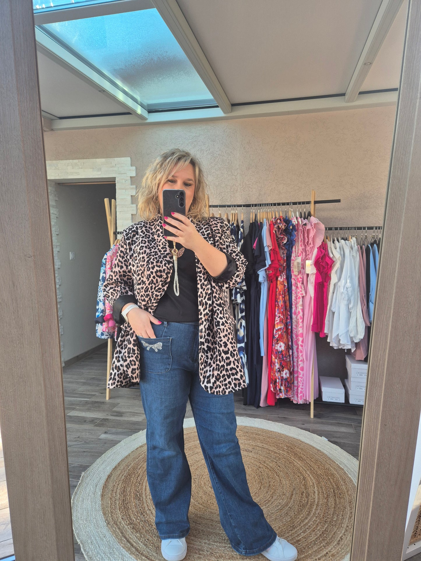 Veste blazer léopard oversize