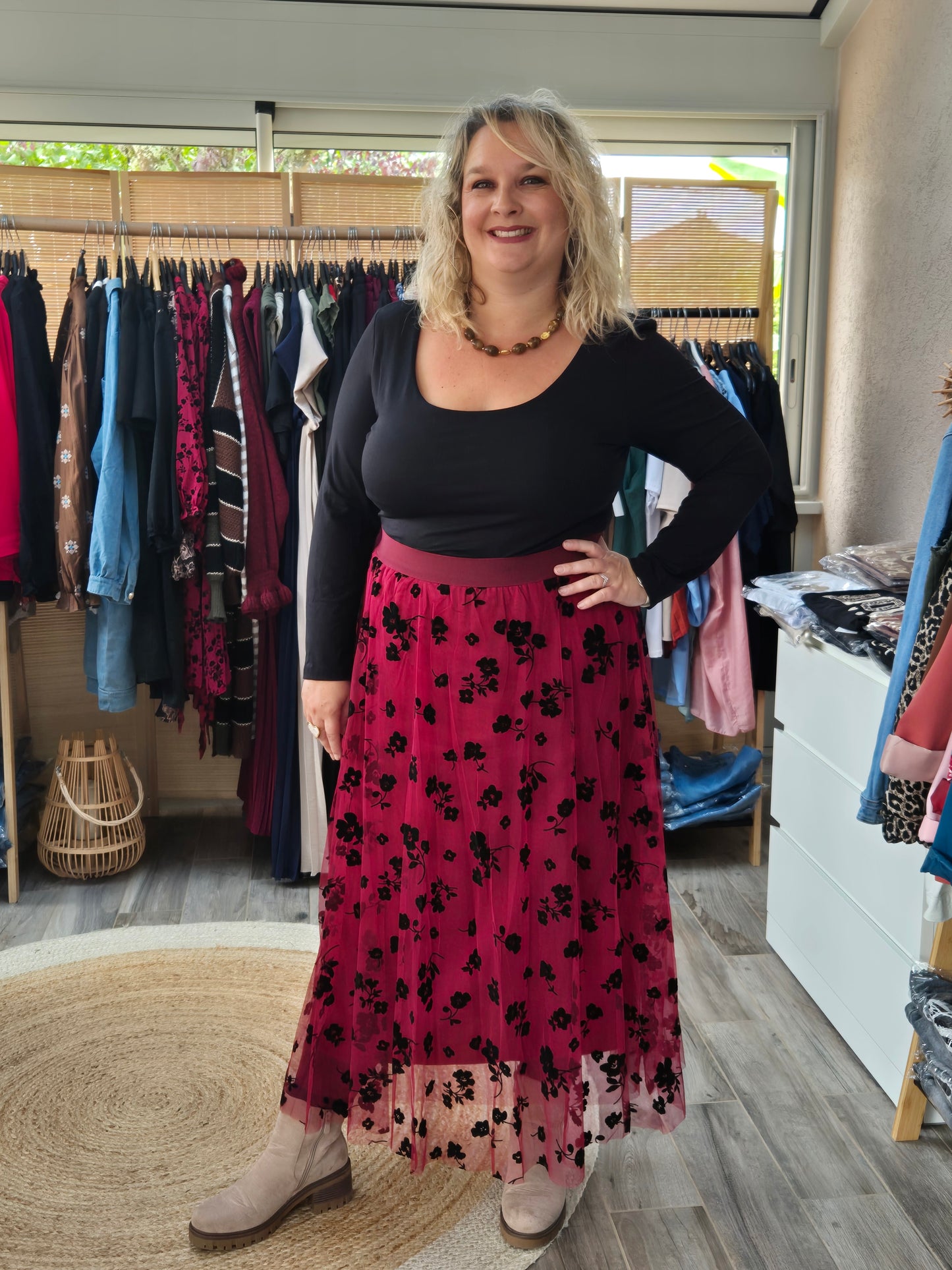 Jupe en tulle fleurie