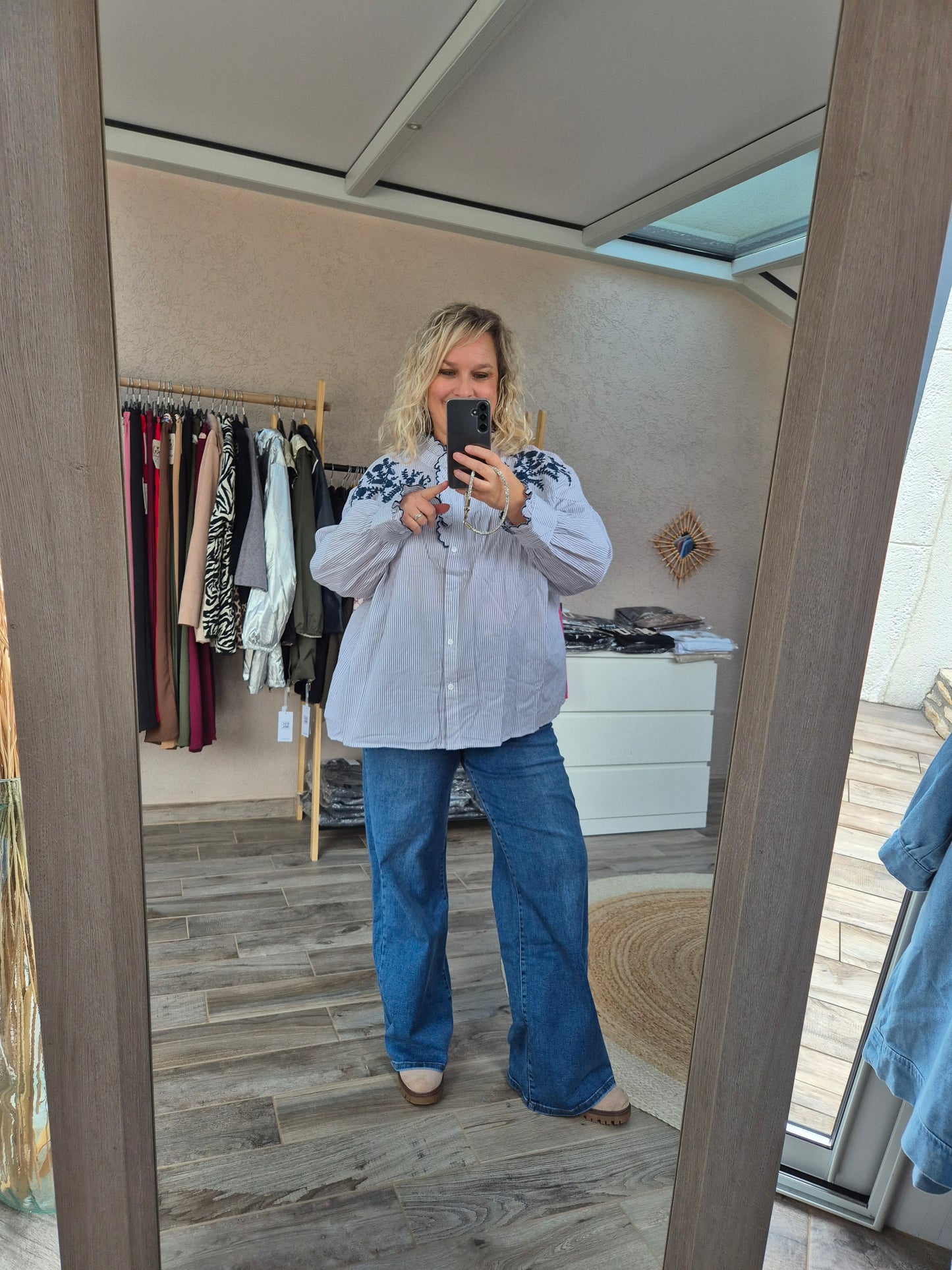 Jean wide legs avec boutons