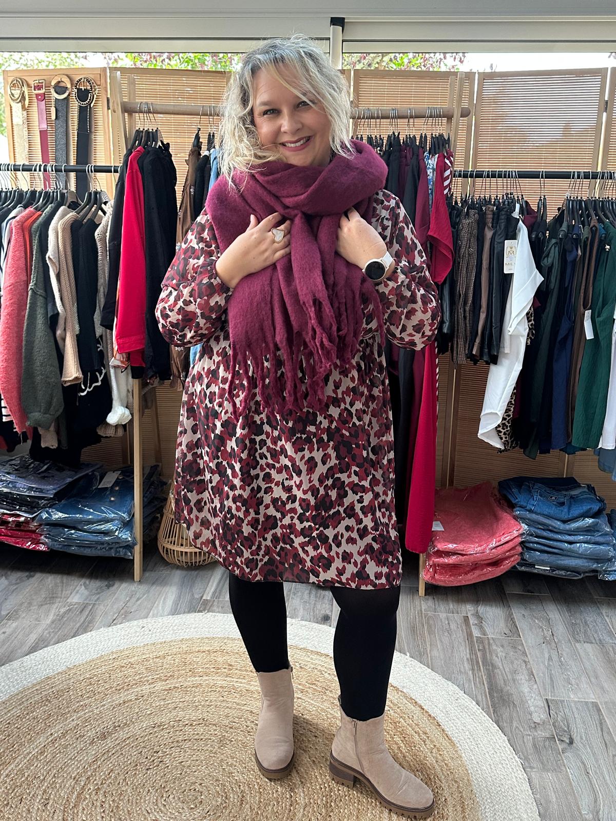Robe motif bordeaux