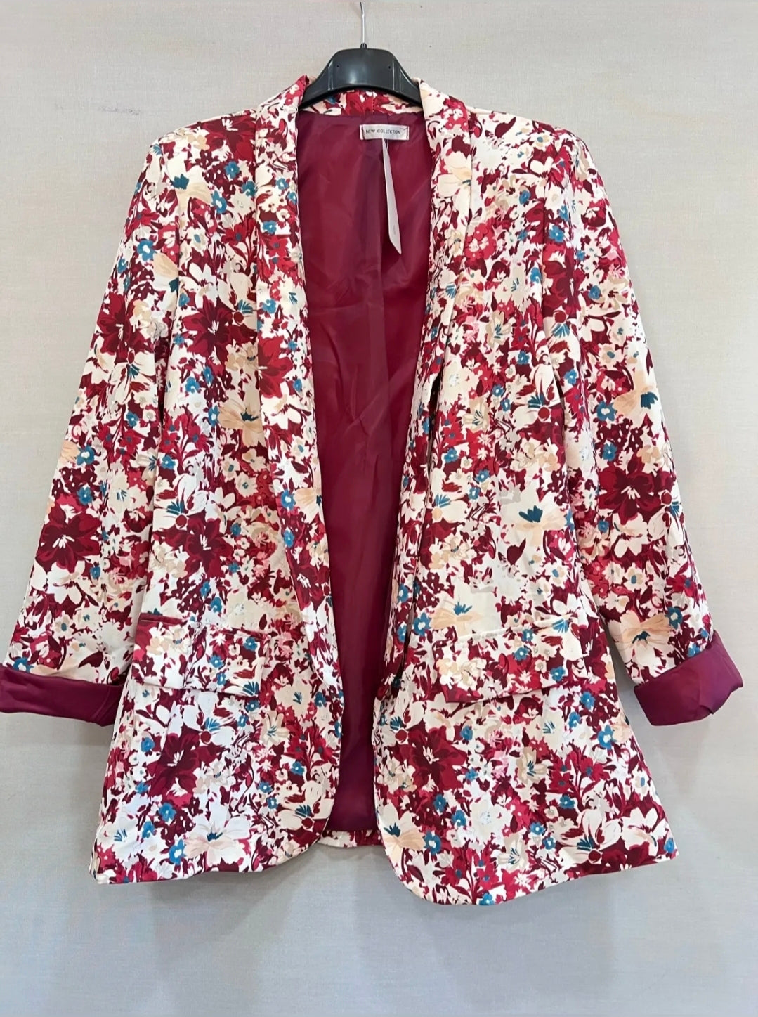 Blazer fleuri bordeaux
