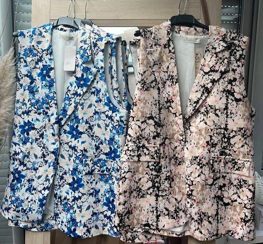 Veste fleurie sans manche