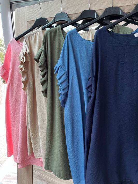 T shirt manches volantées