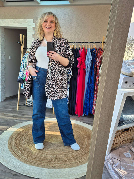 Veste blazer léopard oversize