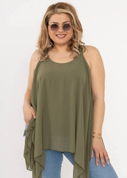 Débardeur long asymétrique