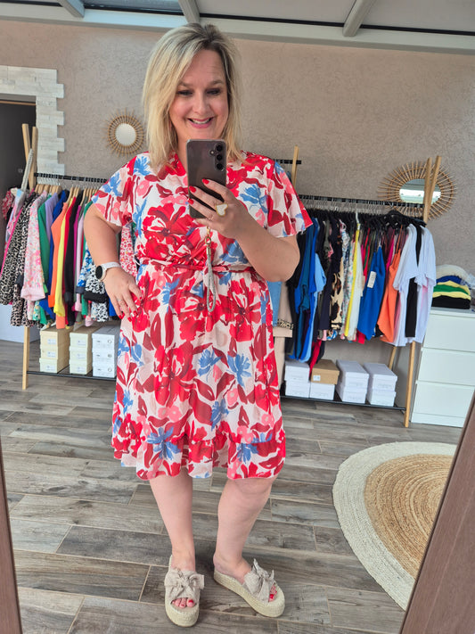 Robe courte fleurs