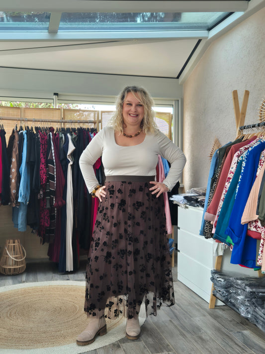 Jupe en tulle fleurie