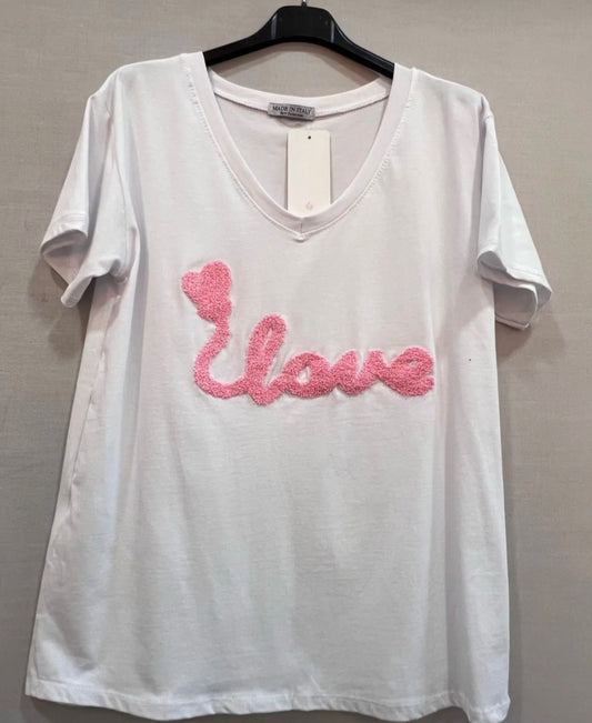 T-shirt écriture " love"
